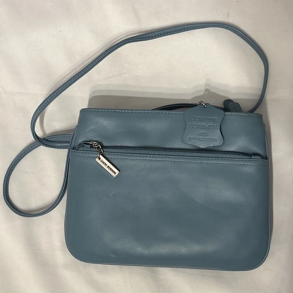 Vintage Giani Bernini Baby Blue Cross Body Shoulder Bag